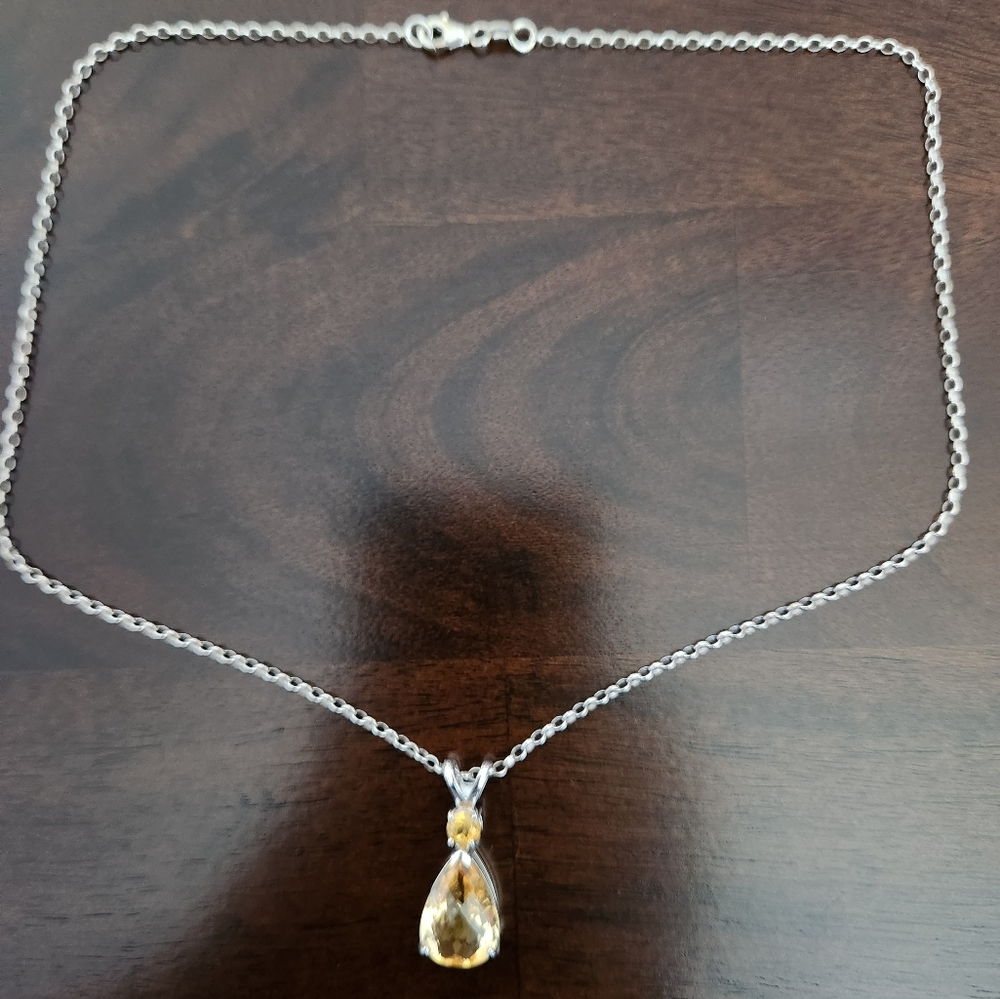 CITRINE 925 STERLING SILVER NECKLACE